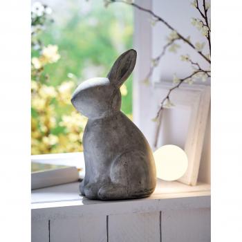 Beton-Hase Lichtdeko für Ostern – 24 cm hoch – grau