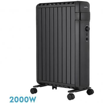 Radiatore Elettrico Olio 2000W 9 Elementi Nero