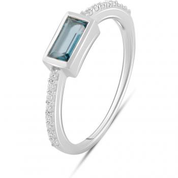 Inel din argint cu topaz albastru de Londra 0.329ct