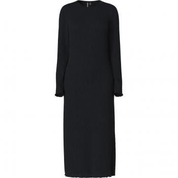 Robe midi à manches longues Flora noir Ella