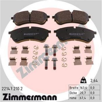 ZIMMERMANN Jeu de plaquettes de frein 22147.210.2 Volkswagen, MAN