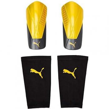 PUMA ftblNXT Team Sleeve Espinillera Fútbol, Unisex-Adult, Amarillo/Negro