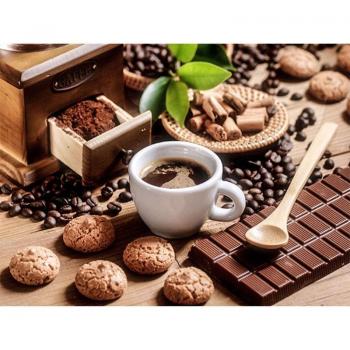 Résine scintillante : Café et dessert en point de croix