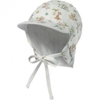 Casquette avec protection nuque pour bébés animaux écru
