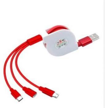 3 in 1 Fast Charging Retractable Type C USB Cable