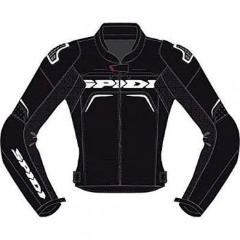 SPIDI Evorider 2 Damen Motorrad Lederjacke (Schwarz/Weiß, Größe 46)