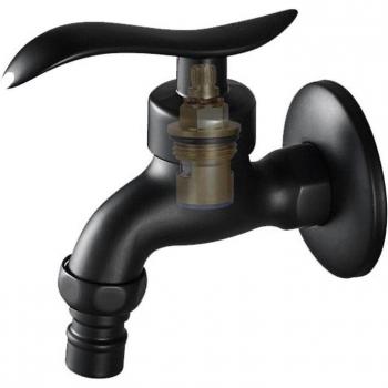 Faucet multi‑fonction noir – robinet salle de bains/cuisine + douche extérieure + support machine à laver au mur