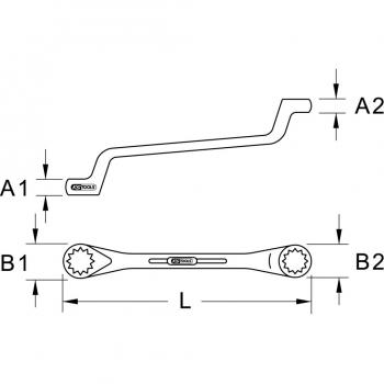 KS Tools Ringschlüssel BRONZEplus, Doppel gekröpft 9/16 x 5/8