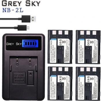 Chargeur USB LCD avec 2 batteries NB-2L pour Canon EOS 400D S80 S70 S50 S60 350D G7 G9 Kiss N X Rebel XT