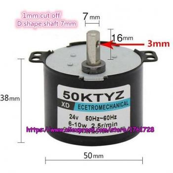 Mikro AC Motor 50KTYZ 50*38mm 24V geräuscharm - 2,5 rpm/30 rpm/50 rpm