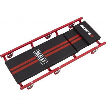 Sealey SCR74 Mechanics Creeper with 40 Steel Frame, 6 Wheels & Adjustable Headrest Deluxe