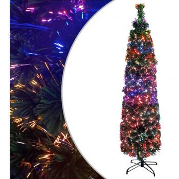 Albero di Natale Artificiale Sottile 150 cm con Fibra Ottica