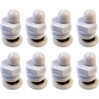 27mm Shower Door Roller Wheel Set - 8 Double-Wheeled Replacement Parts