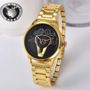 Racing Free Stainless Casual Sports 3D Car Steering Wheel Clock