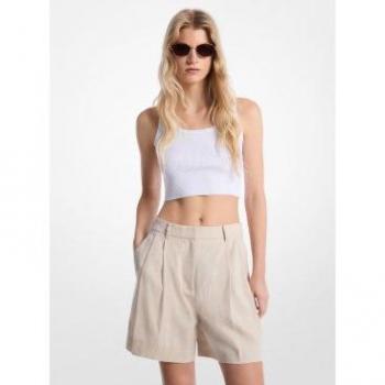 Bermuda de Mujer Lino y Algodón Beige Michael Kors