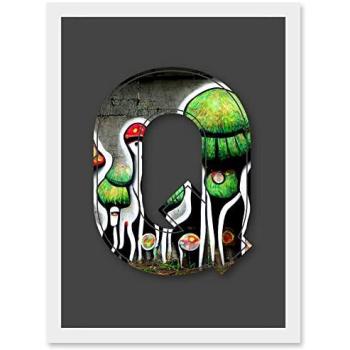 Abstract Letter Q Graffiti Wall Art