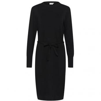 Kaffe 2XL Black Belted KAlizza Knee-Length Knit Dress