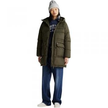 Steppjacke TOMMY JEANS TJW MIDI ASPEN PUFFER Damen - Größe M (38), grün