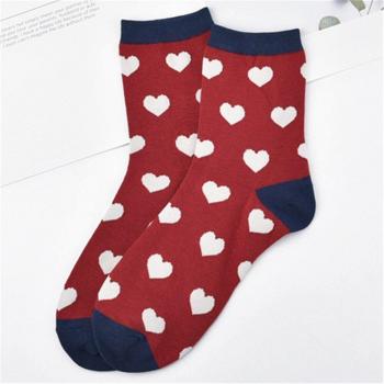 Calcetines Preppy con Diseño de Corazón para Chicas