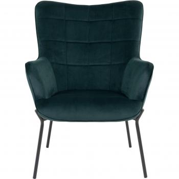 Poltrona in Velluto Verde con Piedi Neri House Nordic Glasgow