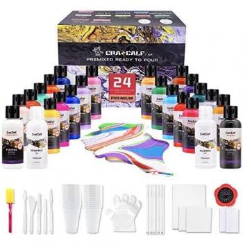 CRAZCALF Kit DIY Peinture Coulante 24 Couleurs