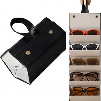 Schwarzes Brillengeschäfts-Organizer – 5‑Sonnenbrillenhalter