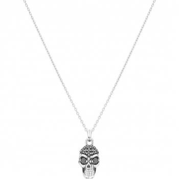 Colgante Skull de Plata con Circonitas Negras