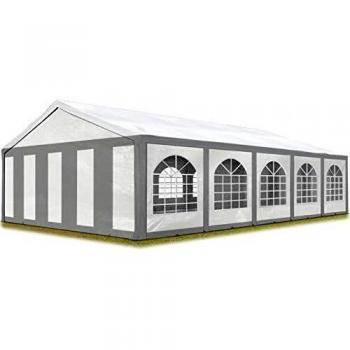 High-Quality 5x10m Party Tent, PE 450, Waterproof Grey-White Gazebo
