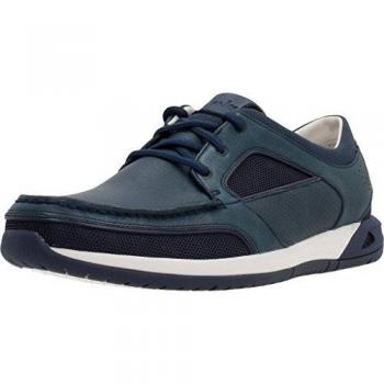 Clarks Ormand Sail, Náuticos para Hombre, Azul (Cuero Marino), 41.5 EU
