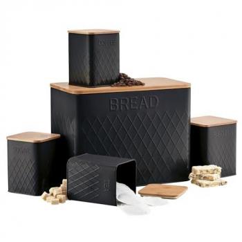 5-Piece Kitchen Storage Set with Bamboo Lids