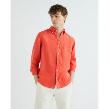 Camisa de lino azul para hombre Gant - Manga larga