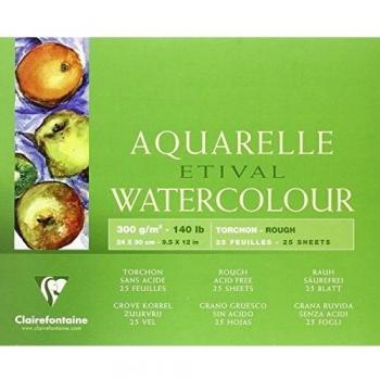 Bloc Etival 25 feuilles 24x30 cm 300 g grain torchon collé 4 côtés