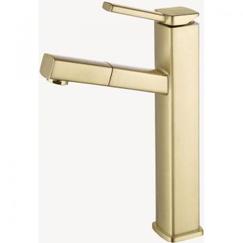 Kroos® Robinet Mitigeur Doré Brossé avec Bec Déroulable – Graffias