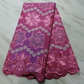 Nigerianer Rosa Baumwolle Wachs‑Spitze mit Guipure‑Perlenstickerei – Hochzeitstuch