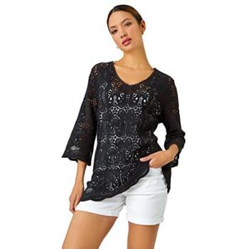 Roman Cotton Crochet Tunic Top