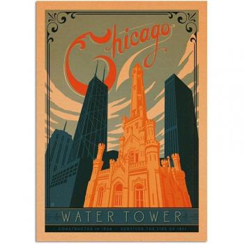 Affiche décorative Chicago en papier Kraft 42x30cm