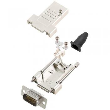Encitech DTSL09-LJSRG-T-HDP15-W-K 6355-8041-01 D-SUB Stiftleisten-Set 180 ° Polz, Elektronikkabel + Stecker