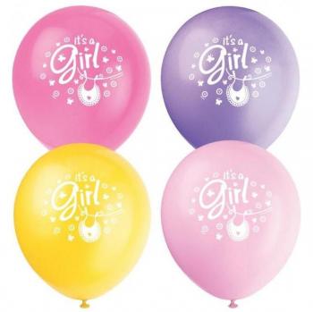 Its A Girl Latex Shower Balloons (Pack of 12)