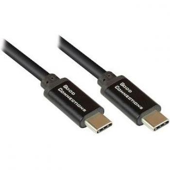 Good Connections USB-C™ SmartFLEX Lade- und Datenkabel mit Power Delivery (PD3) 100W, USB 2.0, 5A E-Marker, schwarz (1.50 m, USB 2.0)