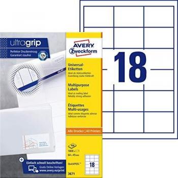 Universal-Etiketten, AVERY Zweckform (4004182036716)