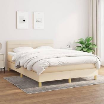 Jinlefu Cama Box Spring Tela Crema 140x200 cm