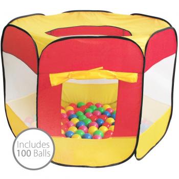 Bentley Kids' Pop-Up Ball Pit Tent with 100 Balls - Multi-Color, Indoor & Outdoor