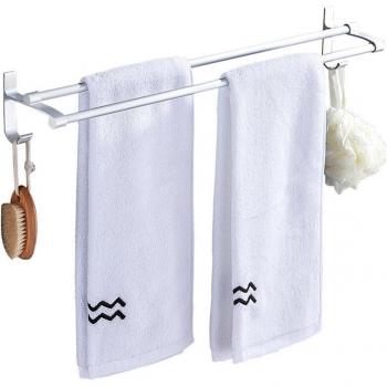 Toallero Doble de Pared Cromado 50cm