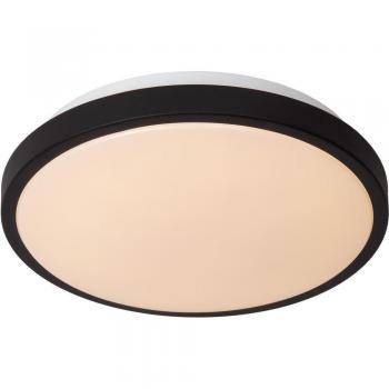 Lámpara de techo Lucide Dasher, negra, Ø 29,3 cm, 2700 K, IP44