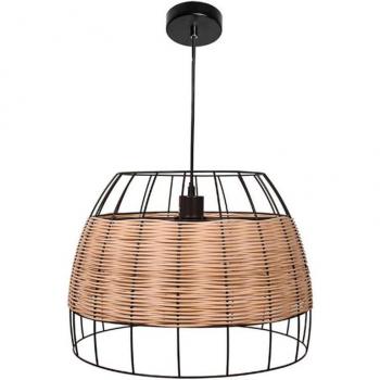 Colgante de lámpara de techo Sotero con mimbre marrón/natural de 60W