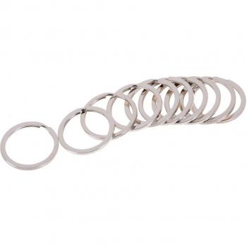 10-Pack 1.5x25mm Silver Tone Split Key Rings