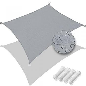 Voile d’ombrage Rectangulaire Imperméable Polyester 3x5m Gris