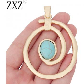 Matte Gold Tone Large Swirl Charms for Necklace Making - 2pcs, 84x55mm