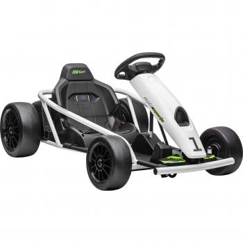 Homcom 24v Electric Go Kart For Kids, Drift Ride-on Racing Go Kart With 2 Speeds, For Boys Girls Aged 8-12 Years Old, White