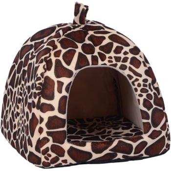 Soft Strawberry Leopard Dog Cat Tent
